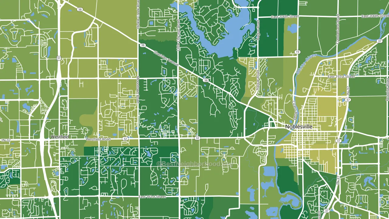 46062, IN block-group voter-turnout map