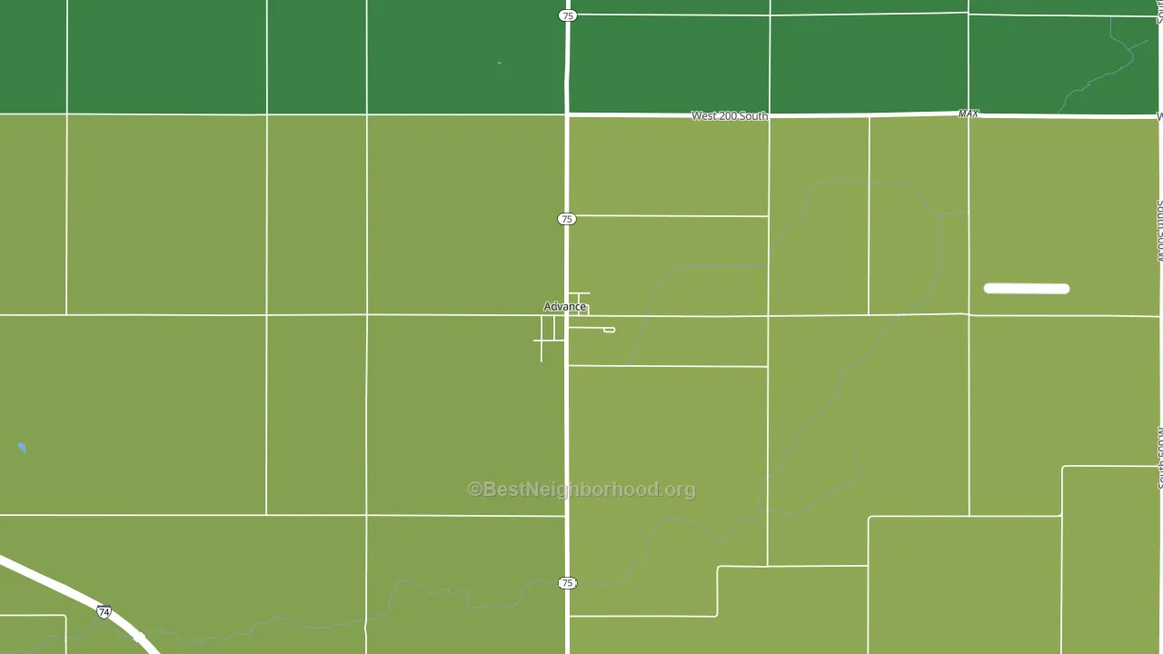 46102, IN block-group voter-turnout map