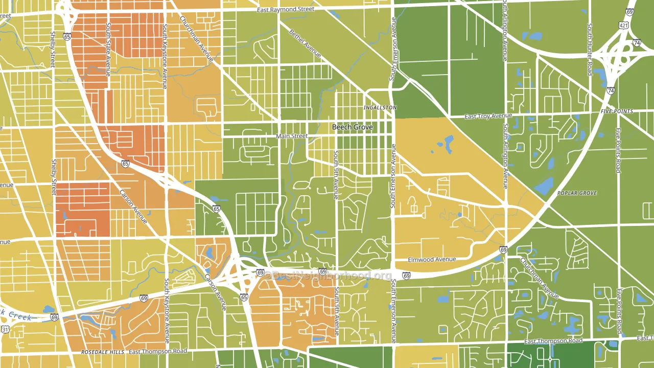 46107, IN block-group voter-turnout map
