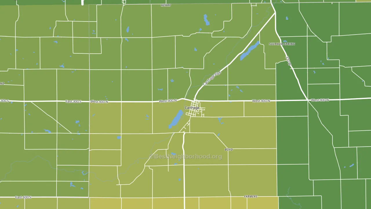 46115, IN block-group voter-turnout map