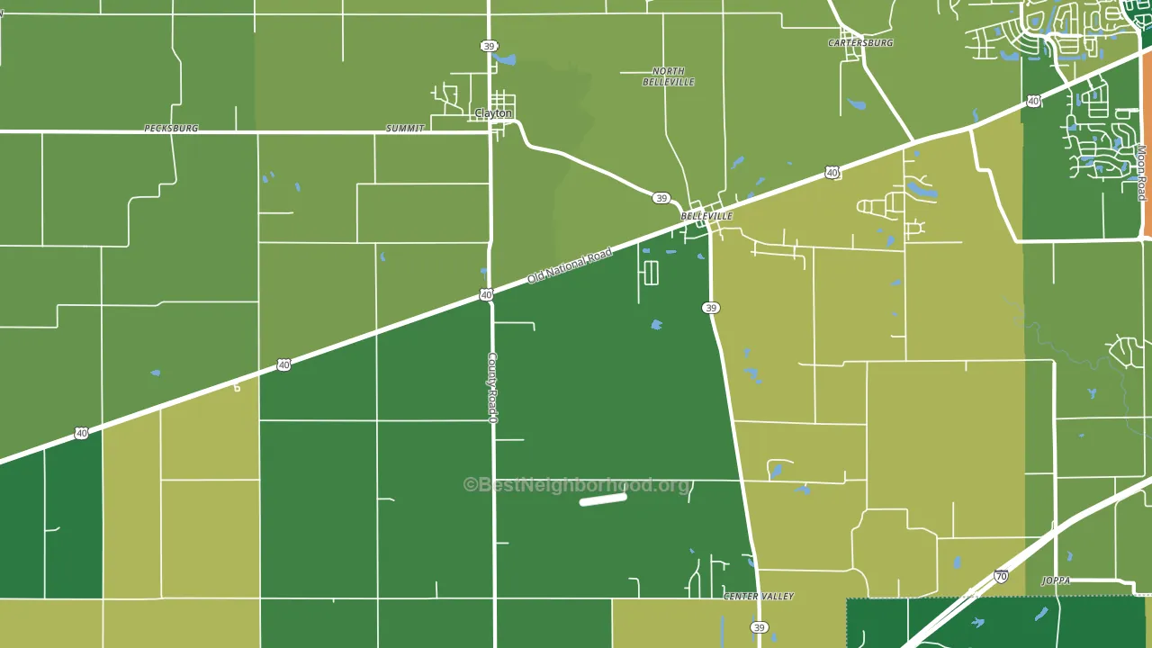46118, IN block-group voter-turnout map