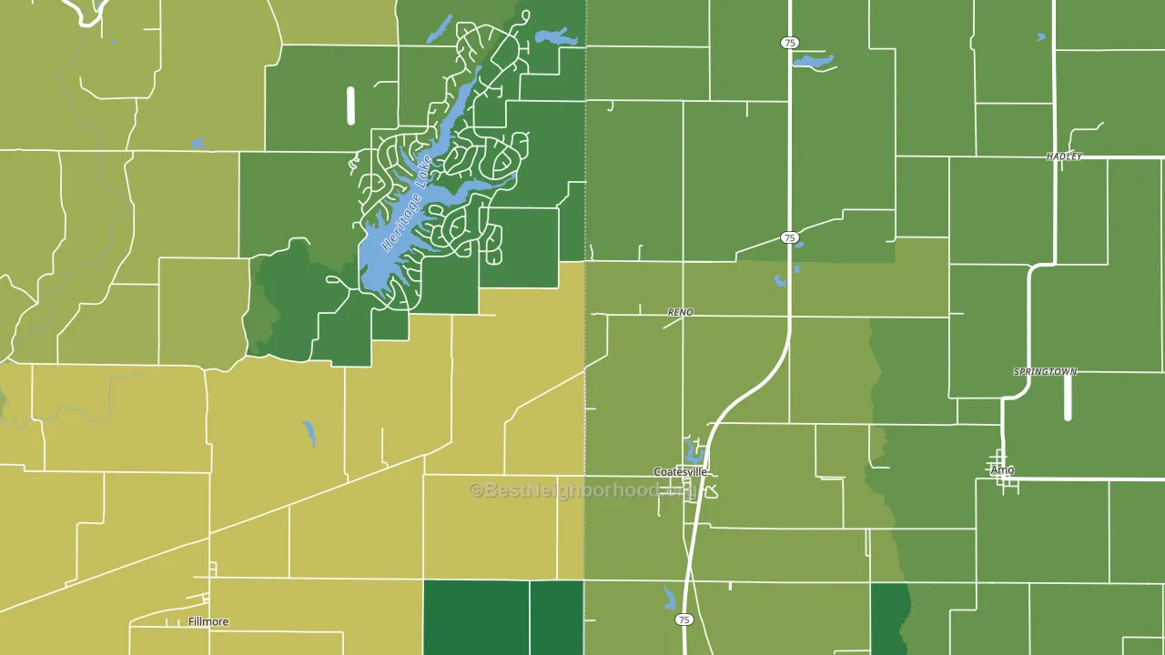 46121, IN block-group voter-turnout map