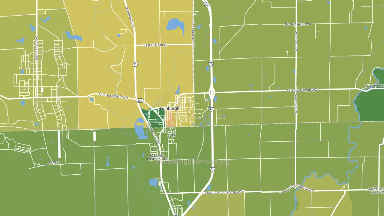 46124, IN block-group voter-turnout map