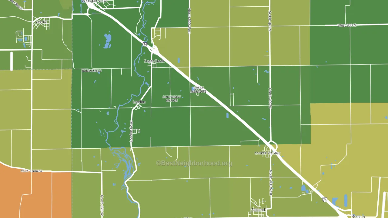 46126, IN block-group voter-turnout map