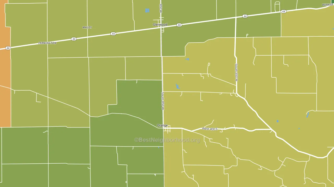 46133, IN block-group voter-turnout map