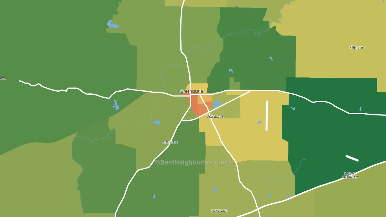 46135, IN block-group voter-turnout map