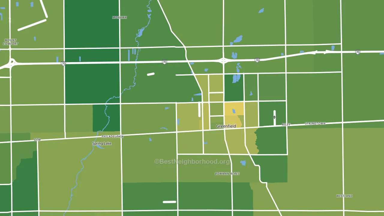 46140, IN block-group voter-turnout map