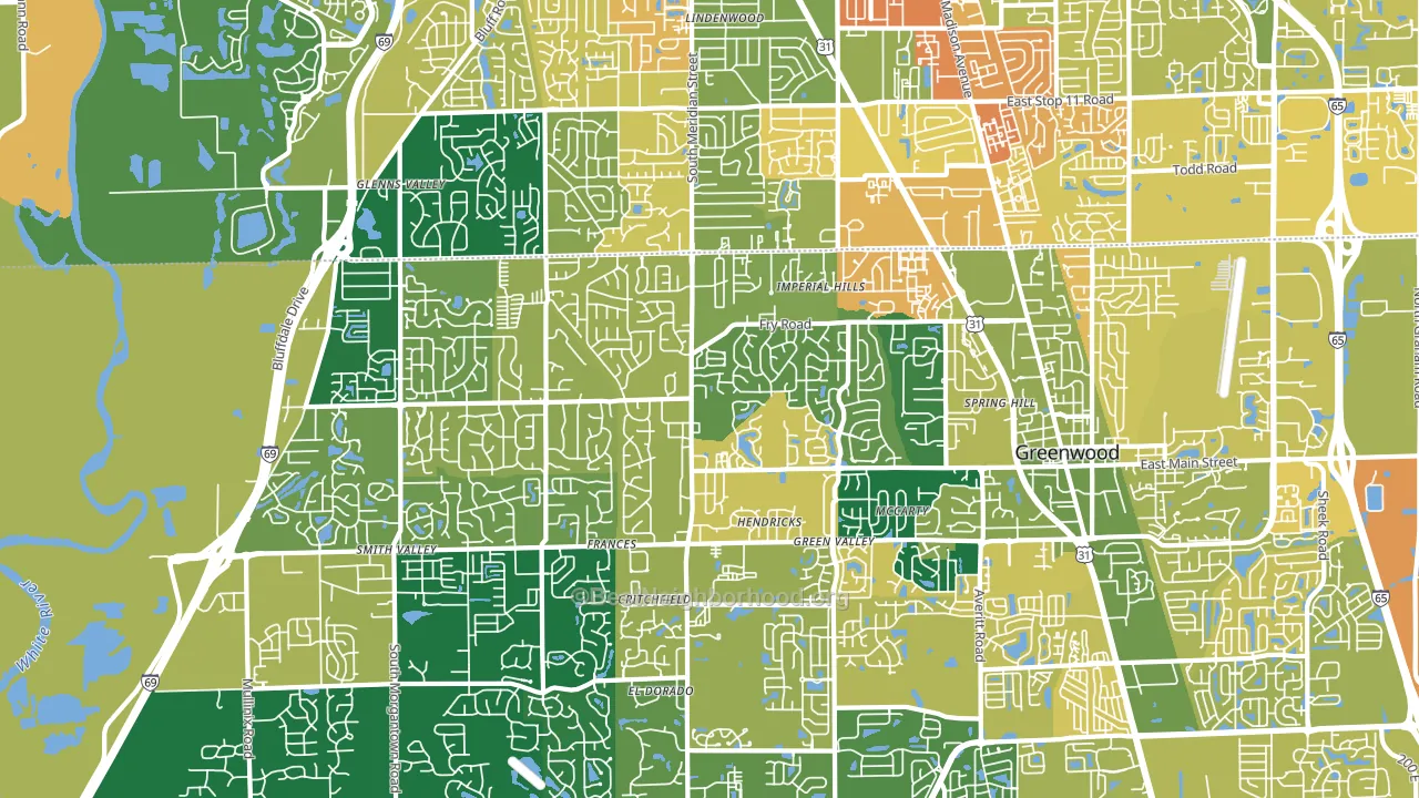 46142, IN block-group voter-turnout map