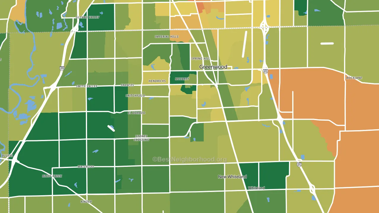 46143, IN block-group voter-turnout map