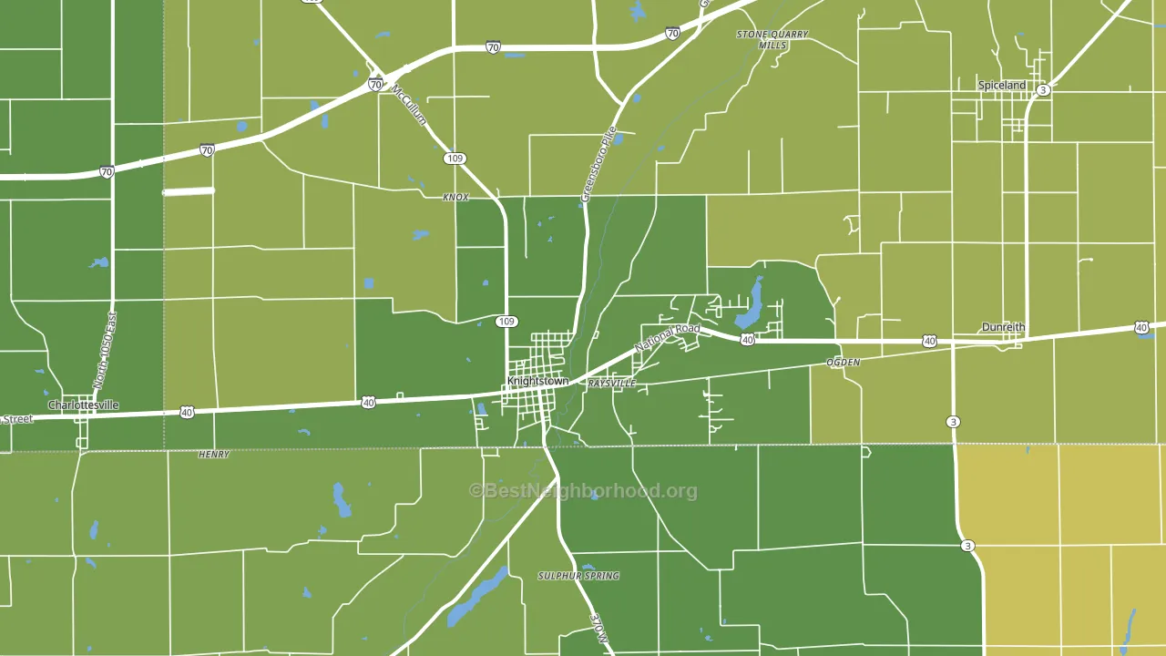 46148, IN block-group voter-turnout map