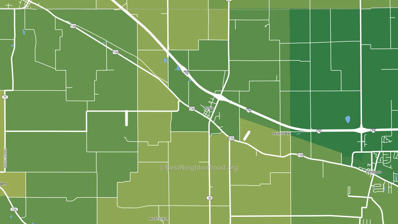 46149, IN block-group voter-turnout map