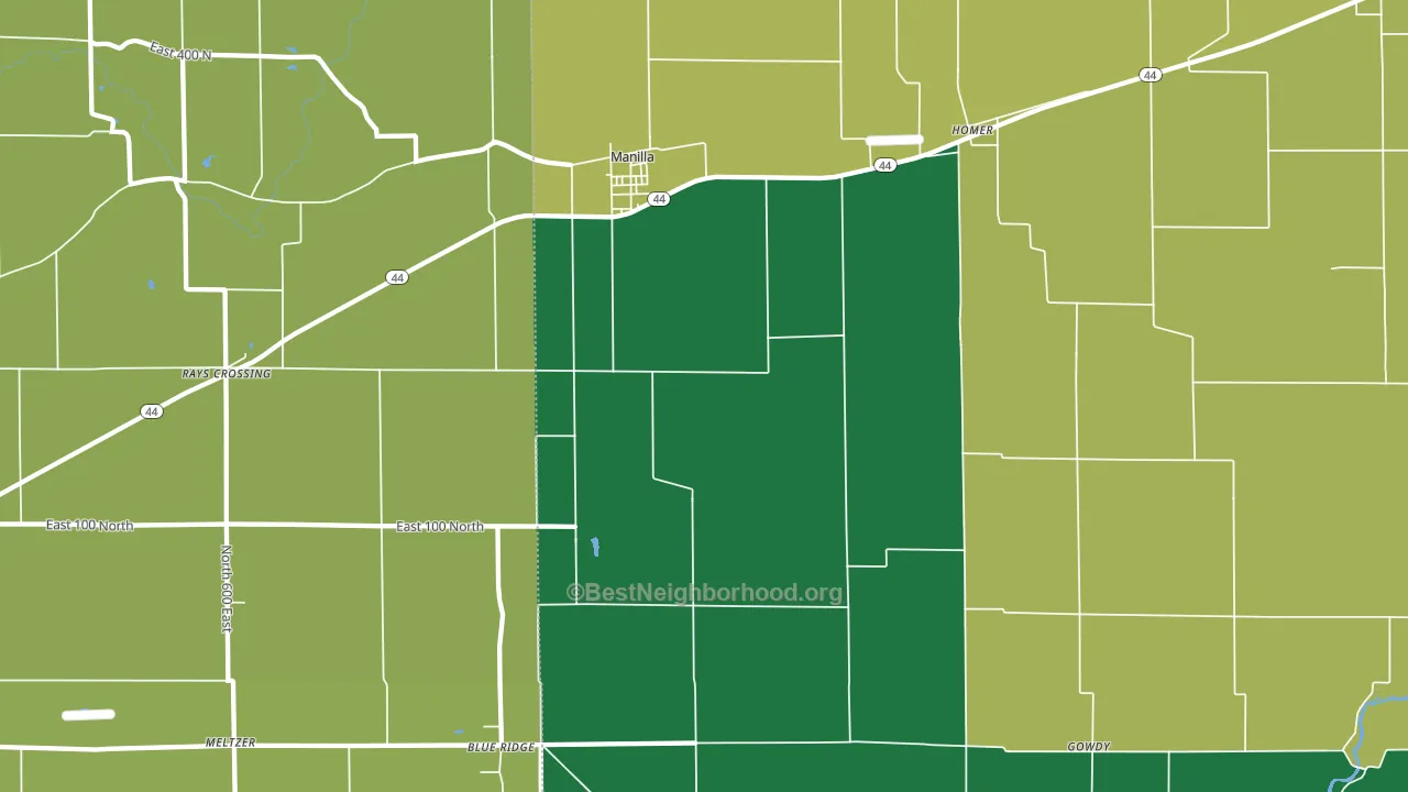 46150, IN block-group voter-turnout map