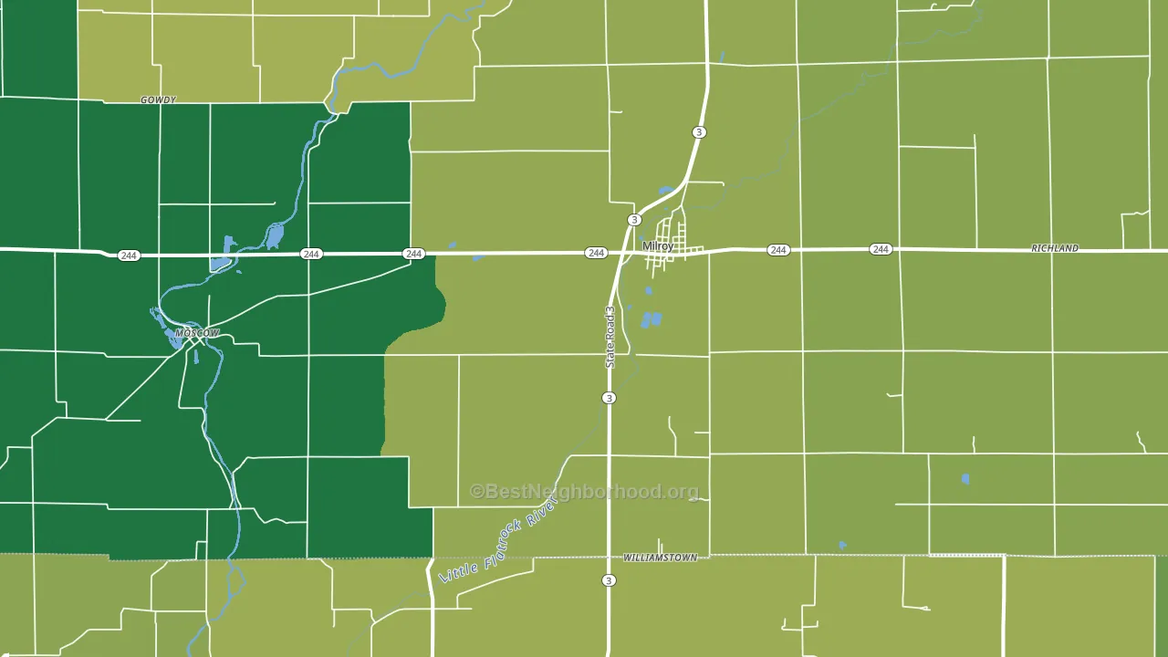 46156, IN block-group voter-turnout map
