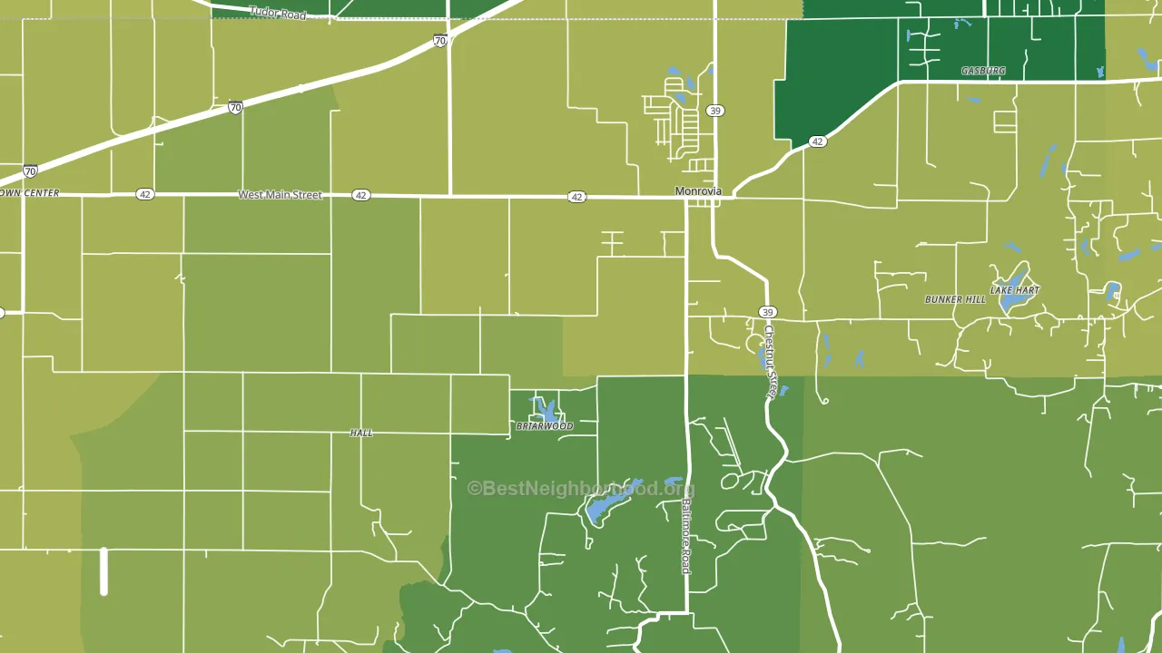 46157, IN block-group voter-turnout map