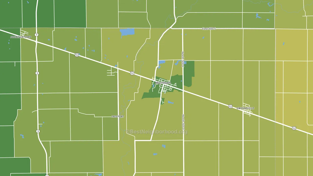 46161, IN block-group voter-turnout map