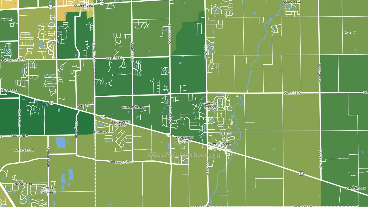 46163, IN block-group voter-turnout map