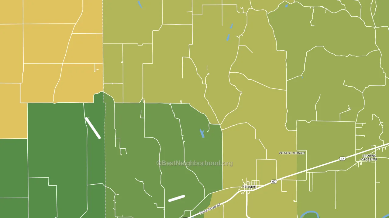 46166, IN block-group voter-turnout map
