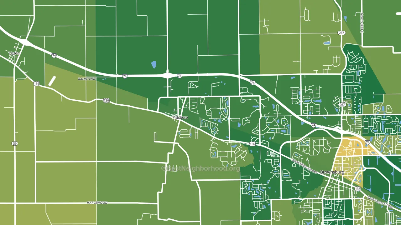 46167, IN block-group voter-turnout map