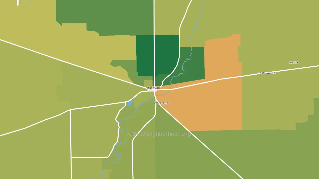 46173, IN block-group voter-turnout map