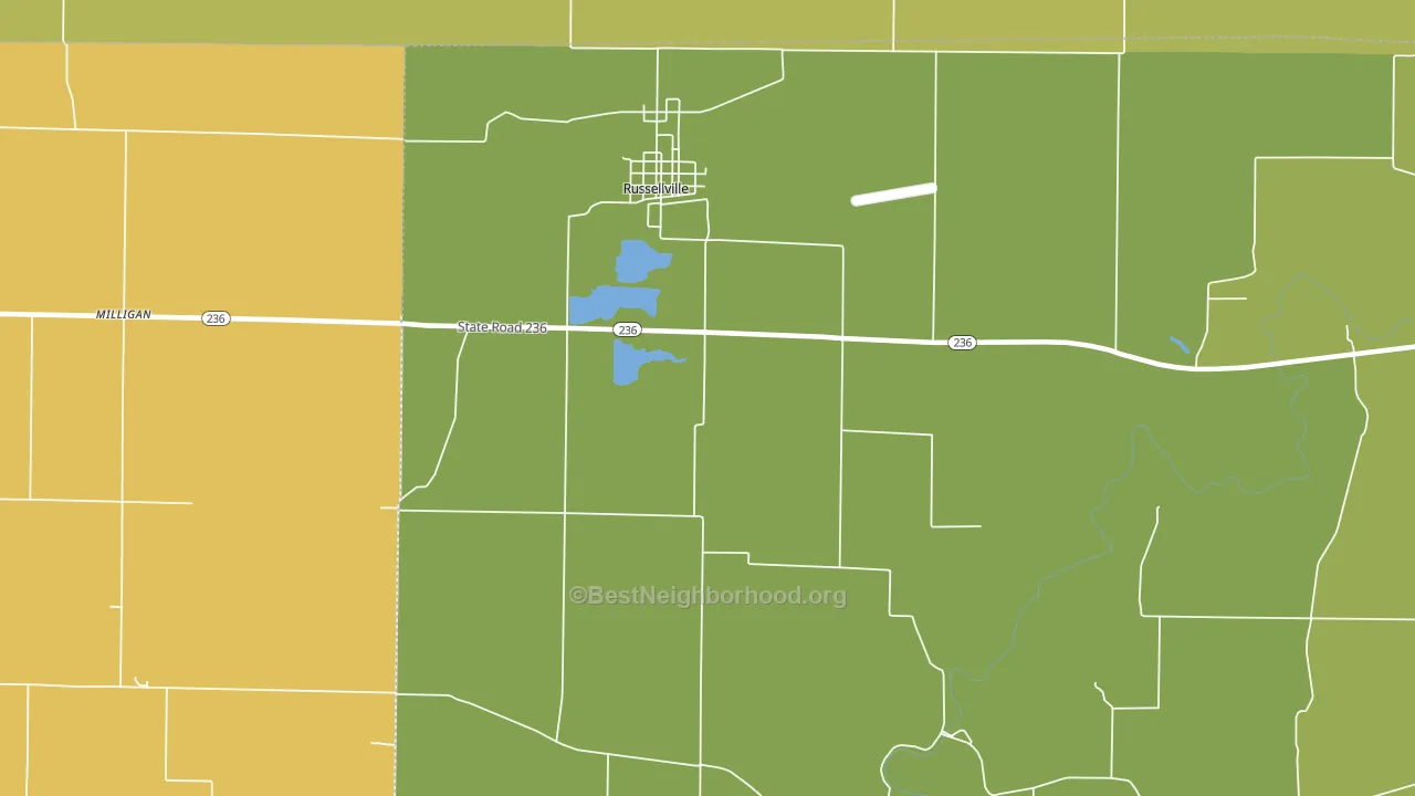 46175, IN block-group voter-turnout map