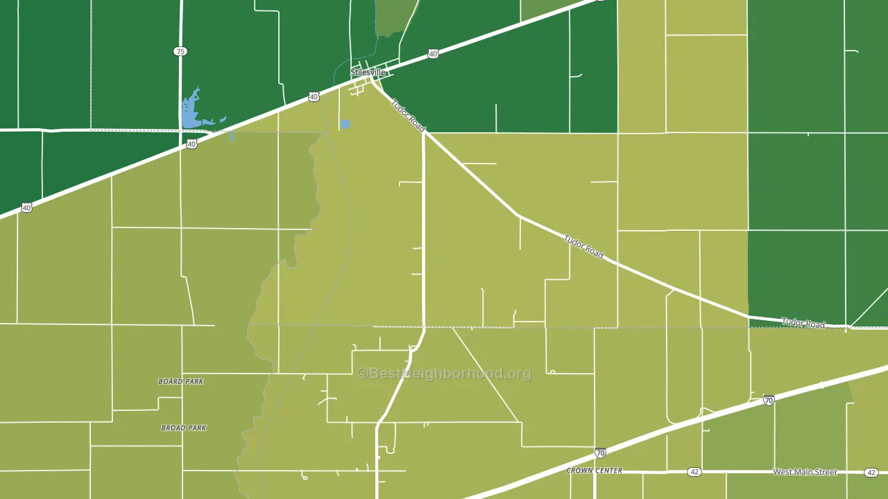 46180, IN block-group voter-turnout map
