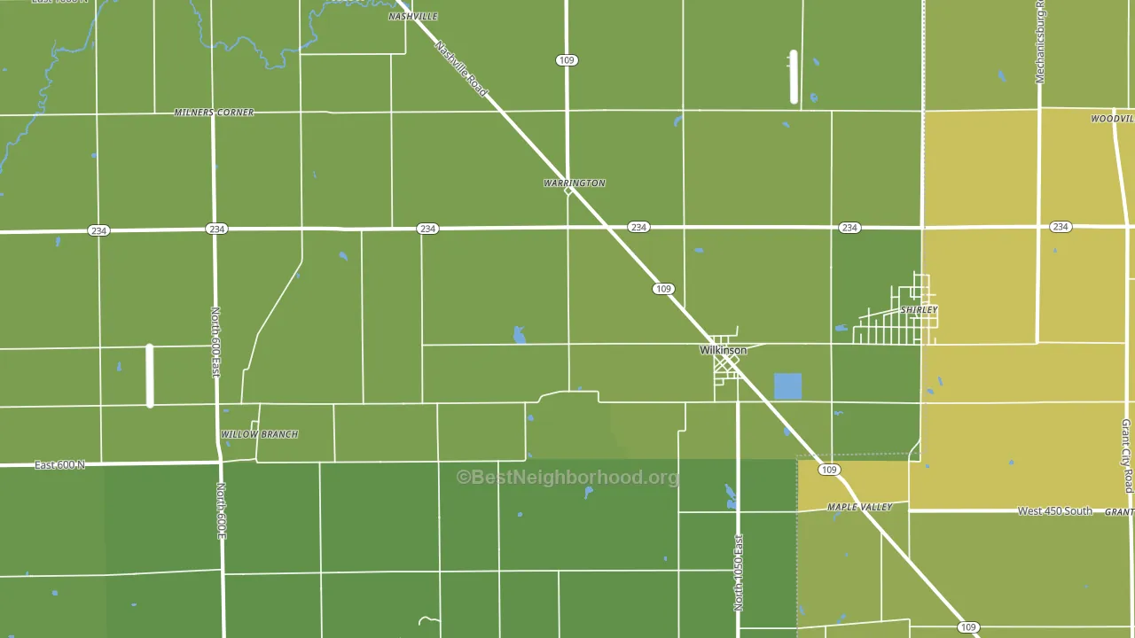 46186, IN block-group voter-turnout map