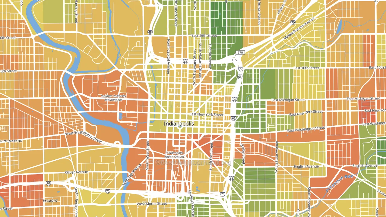 46204, IN block-group voter-turnout map