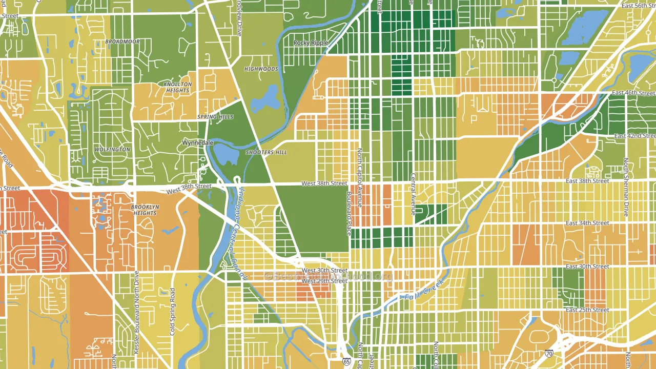 46208, IN block-group voter-turnout map