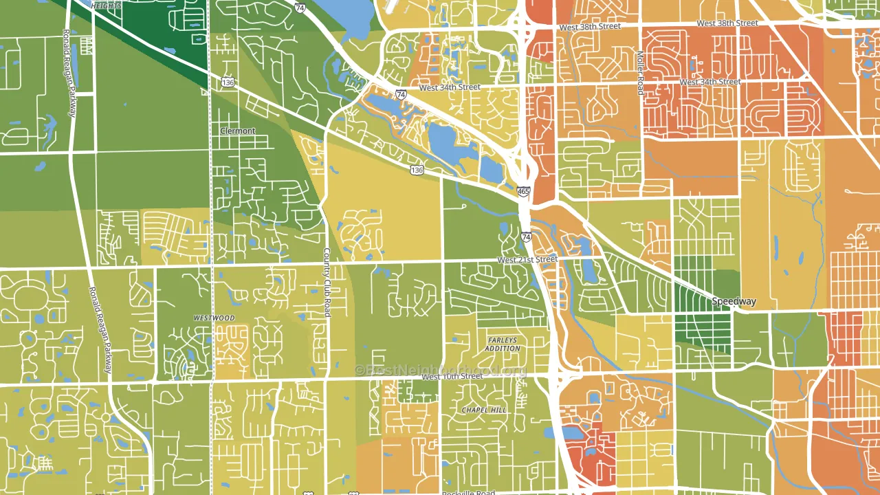 46214, IN block-group voter-turnout map
