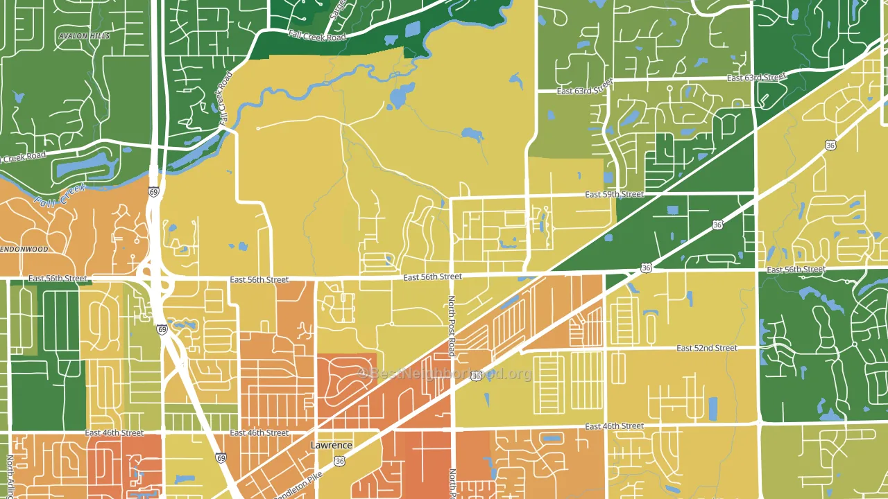 46216, IN block-group voter-turnout map