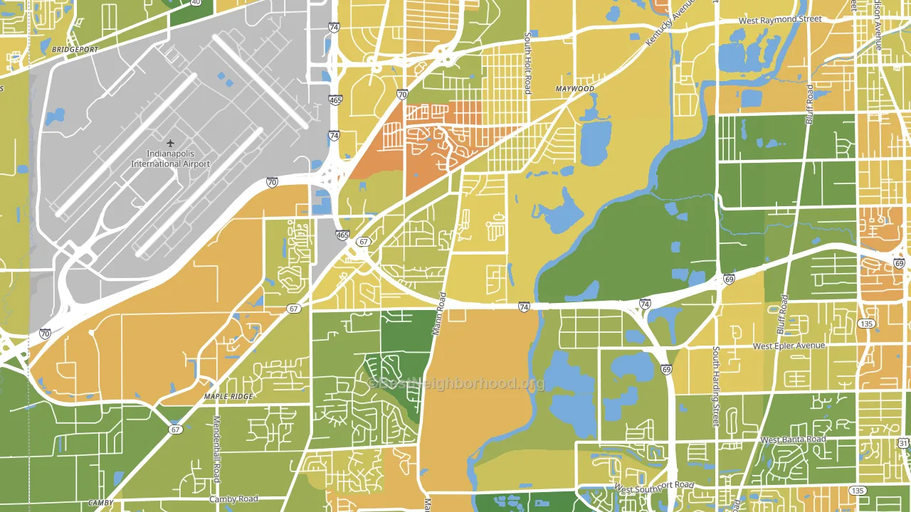 46221, IN block-group voter-turnout map