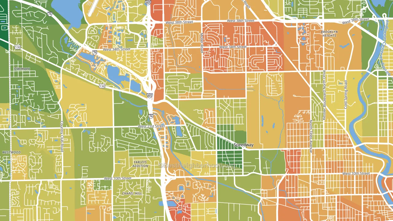 46224, IN block-group voter-turnout map