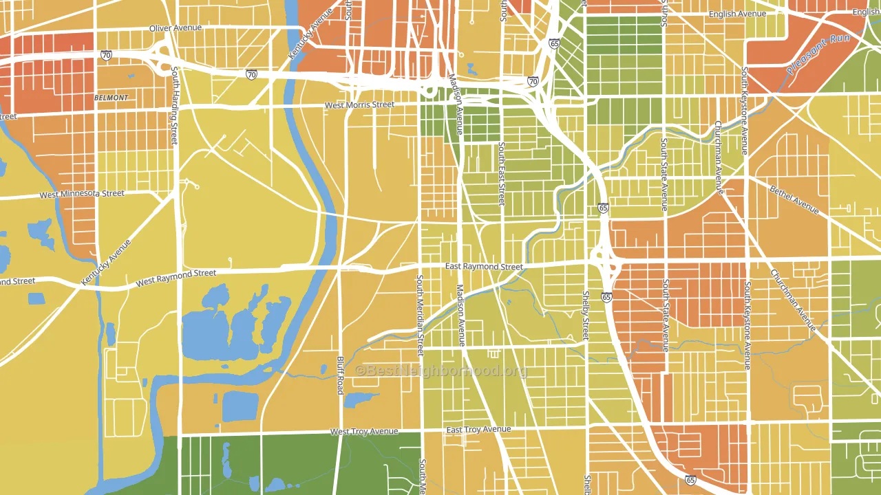 46225, IN block-group voter-turnout map