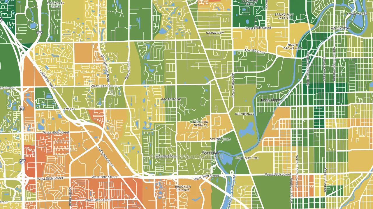 46228, IN block-group voter-turnout map