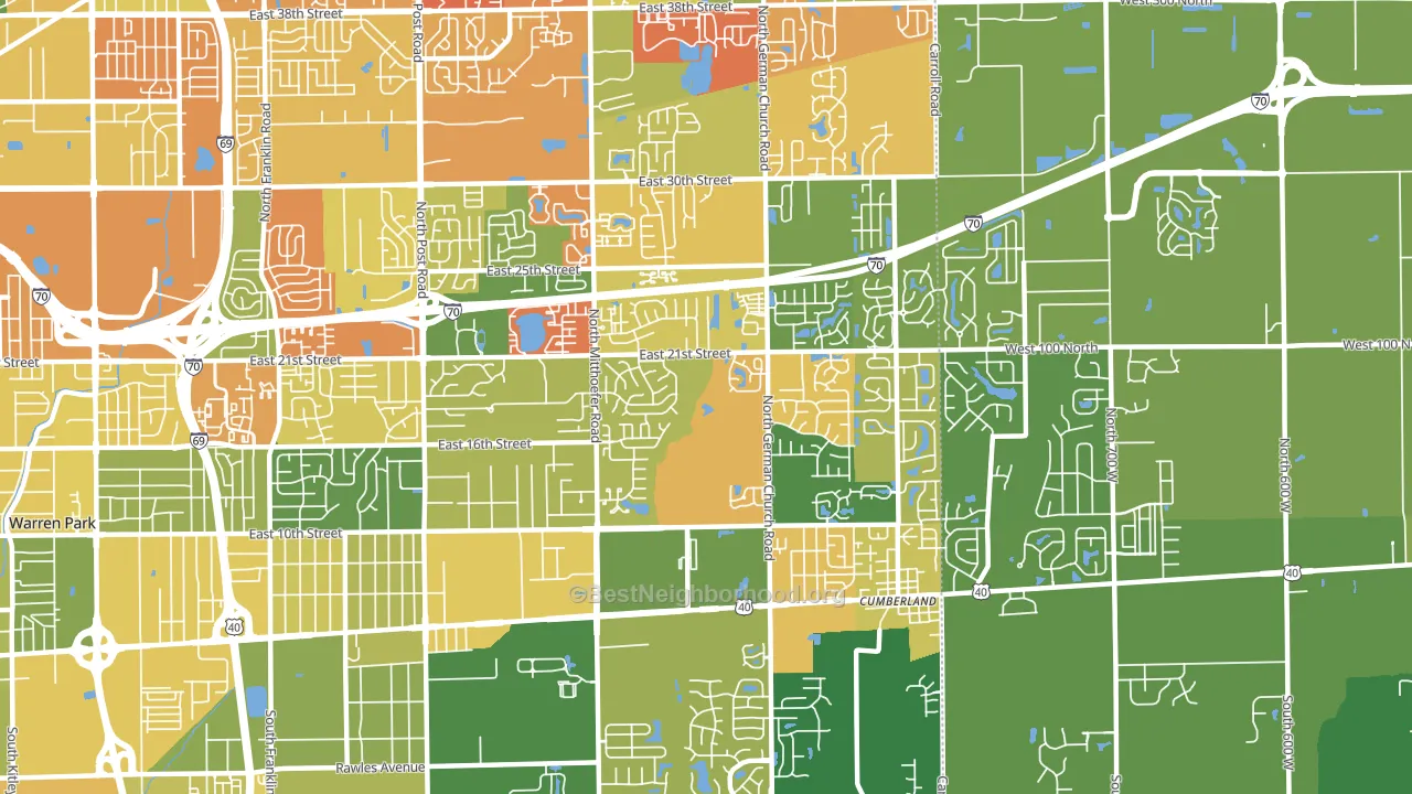 46229, IN block-group voter-turnout map