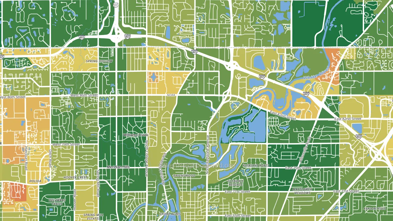 46240, IN block-group voter-turnout map