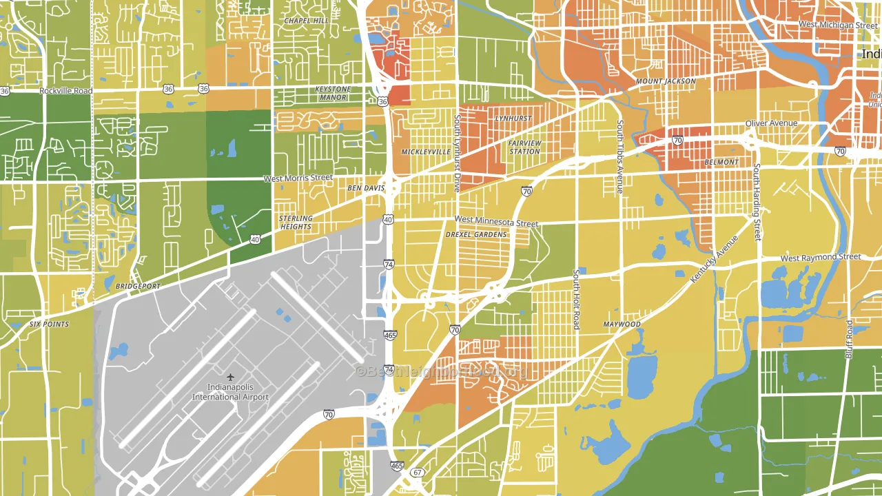 46241, IN block-group voter-turnout map