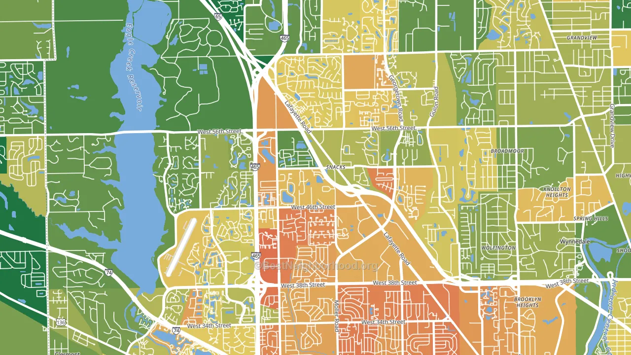 46254, IN block-group voter-turnout map