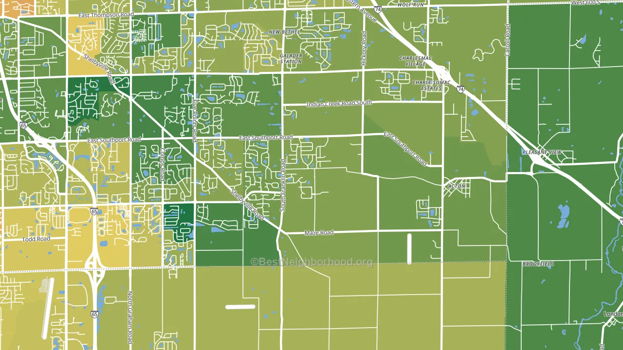 46259, IN block-group voter-turnout map