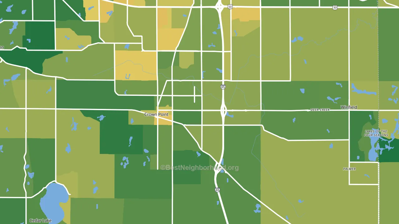 46307, IN block-group voter-turnout map
