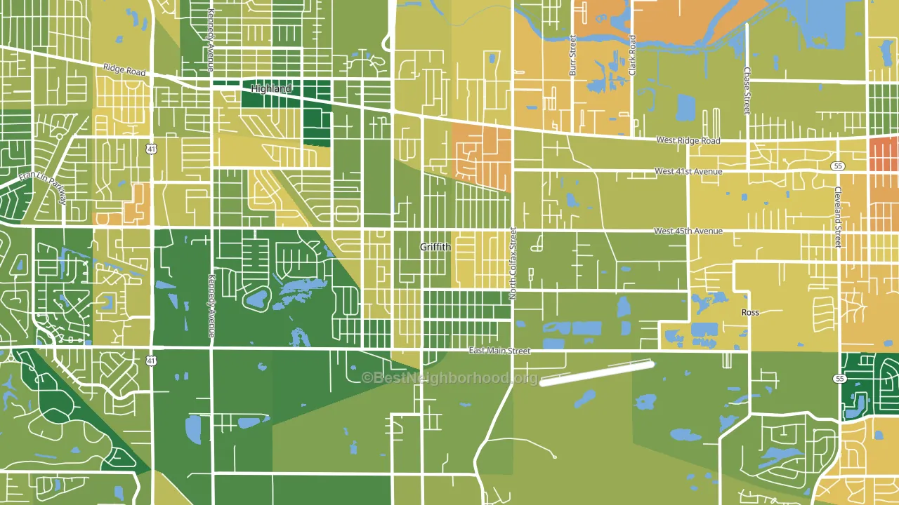 46319, IN block-group voter-turnout map