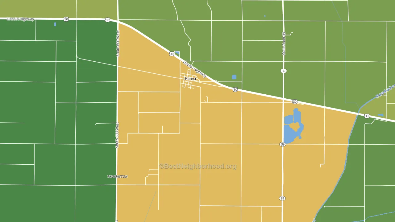 46340, IN block-group voter-turnout map