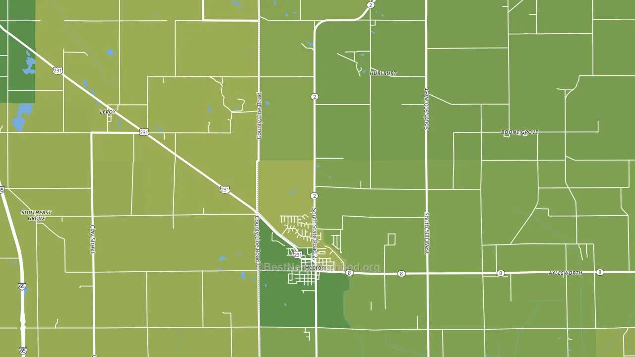 46341, IN block-group voter-turnout map