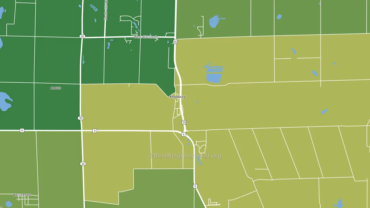 46345, IN block-group voter-turnout map