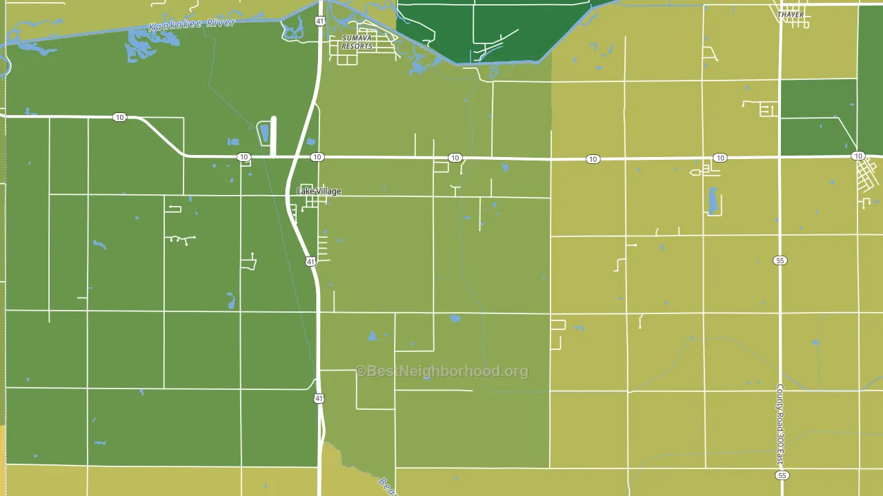 46349, IN block-group voter-turnout map
