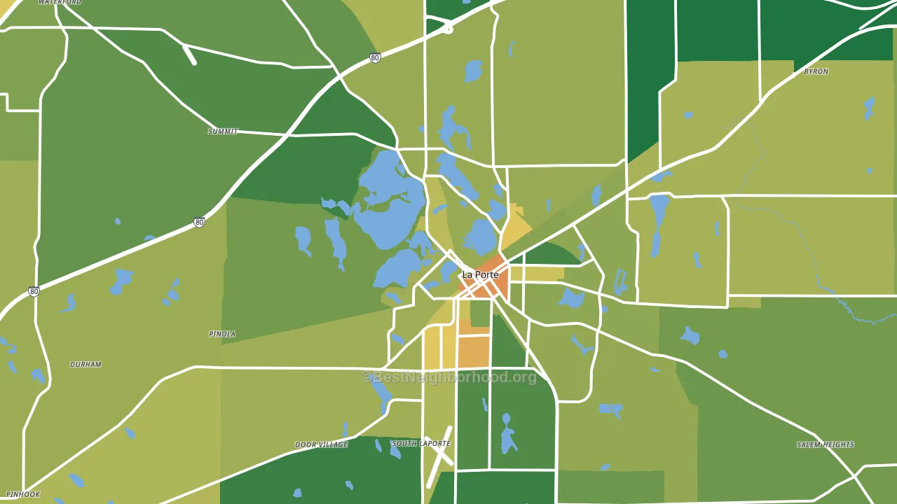 46350, IN block-group voter-turnout map