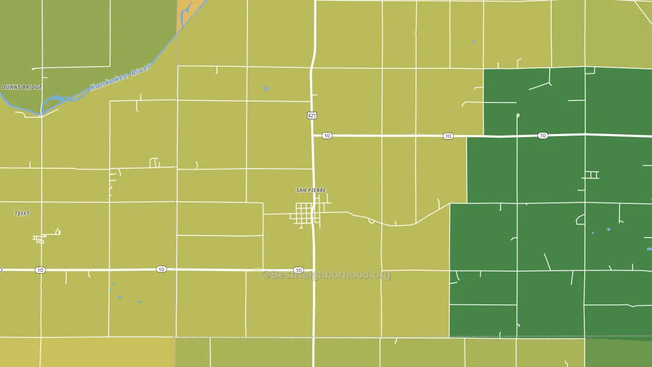 46374, IN block-group voter-turnout map
