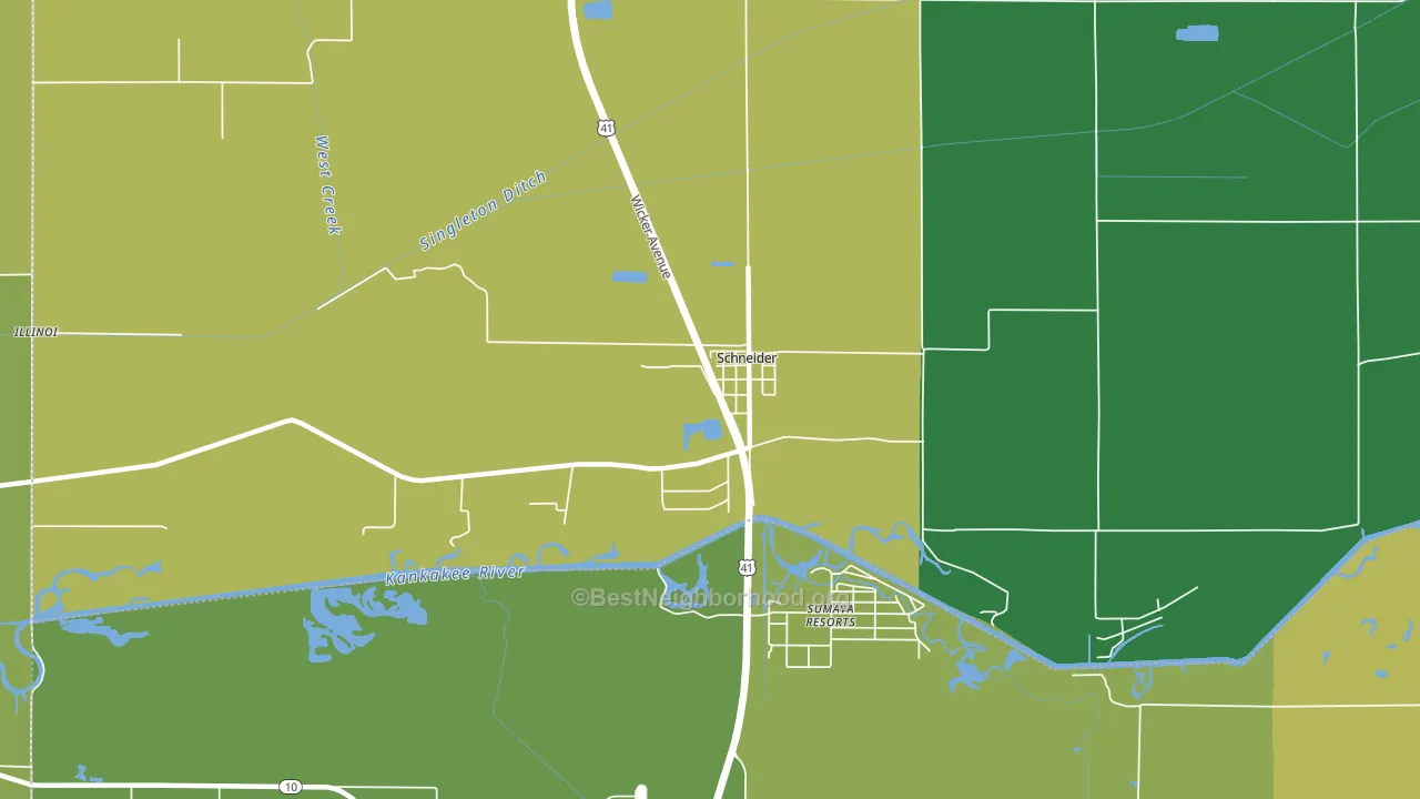 46376, IN block-group voter-turnout map