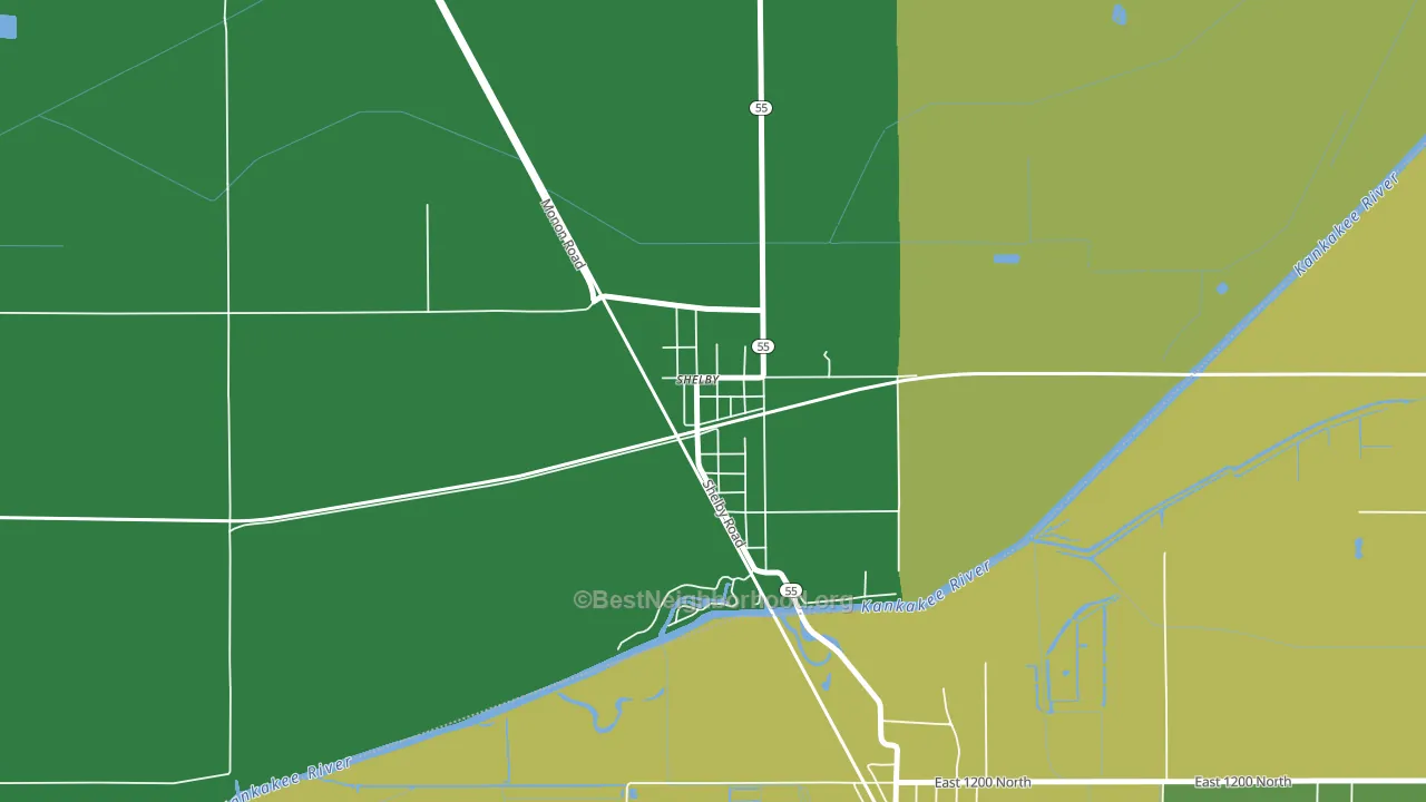 46377, IN block-group voter-turnout map