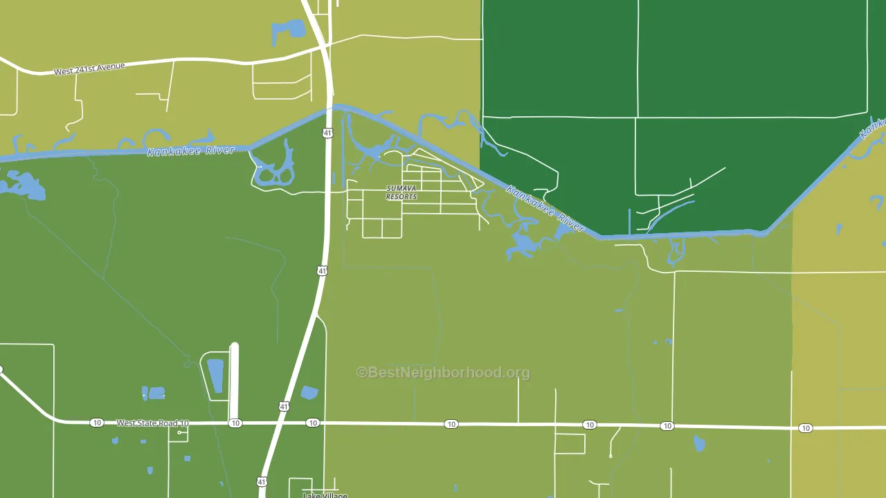 46379, IN block-group voter-turnout map